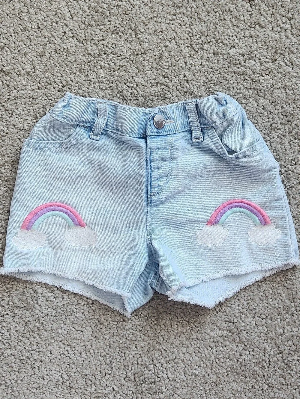 Girls 4T Unicorn Blues Mix & Match Bundle | Rainbow, Skirt, Shorts | 4 Pieces